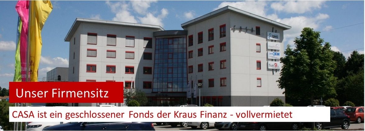 Das CASA Alzenau Süd ist der Firmen der Kraus Finanz aus Alzenau. Joachim Kraus hat 2001 diesen Immobilienfonds aufgelegt. Das Gebäude ist vollvermietet.